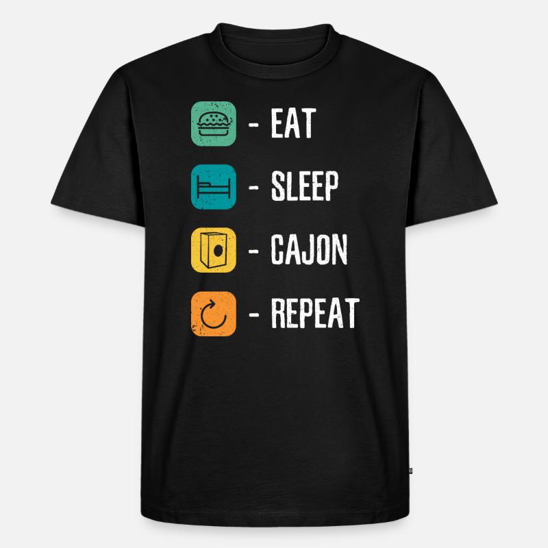 Cajon Cajon Drummer - Männer Premium Bio T-Shirt - Schwarz