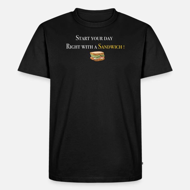 Start with Sandwich 2 - Männer Premium Bio T-Shirt - Schwarz