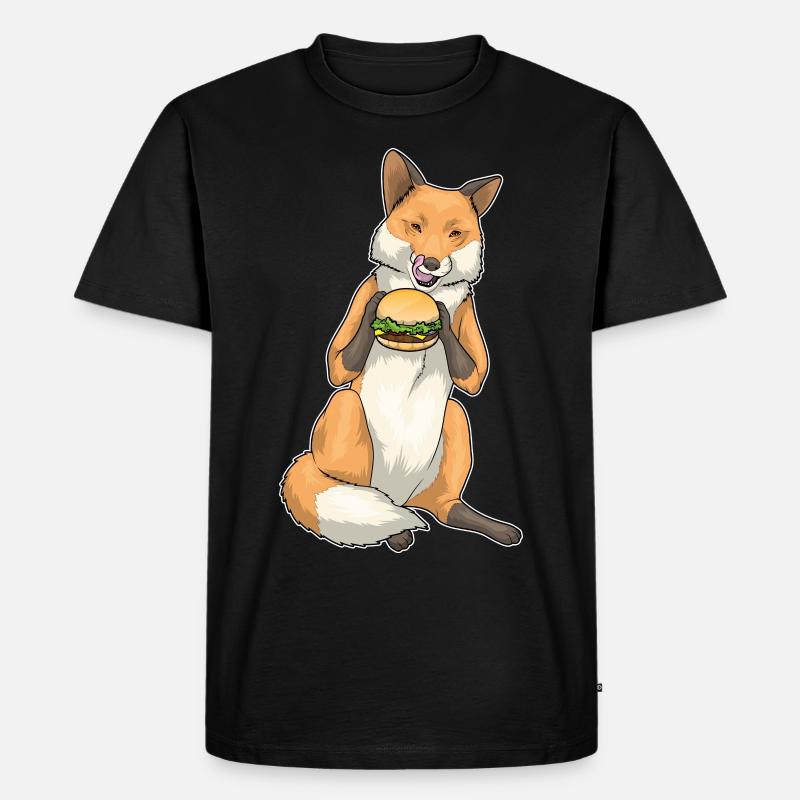 Fuchs Burger - Männer Premium Bio T-Shirt - Schwarz