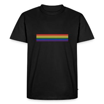 Gay Stripe LGBTQI Rainbow Pride - T-shirt Premium bio Homme - noir - Devant - Nico (187cm)
