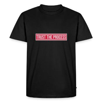 faire confiance au processus Devis - T-shirt Premium bio Homme - noir - Devant - Nico (187cm)