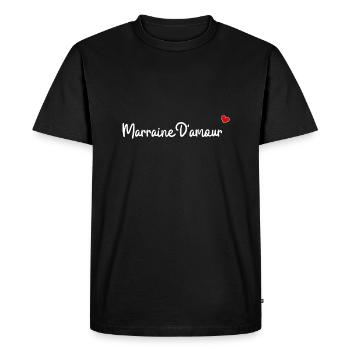 Marraine d'amour - T-shirt Premium bio Homme - noir - Devant - Nico (187cm)