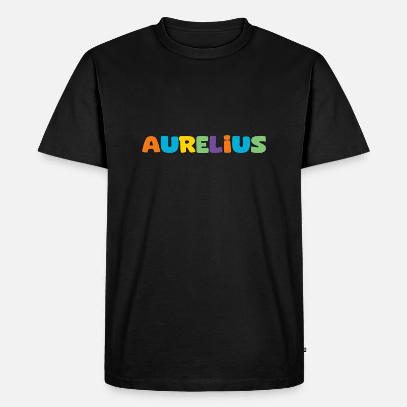 Name - Aurelius - Männer Premium Bio T-Shirt - Schwarz