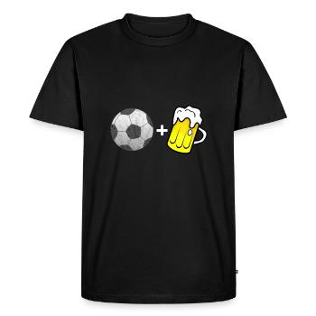 Fussball und Bier - Männer Premium Bio T-Shirt - Schwarz - Vorne - Nico (187cm)