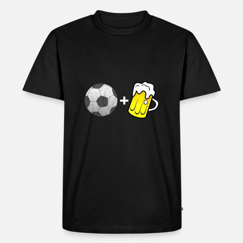 Fussball und Bier - Männer Premium Bio T-Shirt - Schwarz