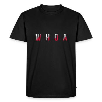 Whoa - Chemise équestre cadeau cavalier occidental - T-shirt Premium bio Homme - noir - Devant - Nico (187cm)