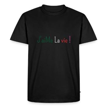 J'aiMe La vie ! - T-shirt Premium bio Homme - noir - Devant - Nico (187cm)