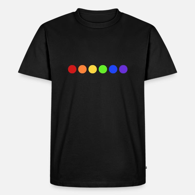 PRIDE Regenbogen Punkte - Männer Premium Bio T-Shirt - Schwarz