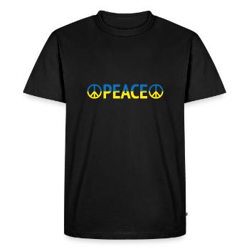Paix Ukraine Pas de guerre - T-shirt Premium bio Homme - noir - Devant - Nico (187cm)