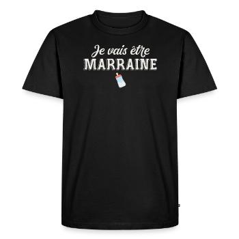 I will be godmother / future godmother - Men's Premium Organic T-Shirt - black - Front - Nico (187cm)
