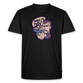 Fais ma journée, punk! - Dirty Harry (Dirty Harry) - T-shirt Premium bio Homme - noir - Devant - Nico (187cm)