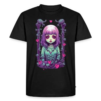 Pastel Goth Anime Gothique Fille Amour Design - T-shirt Premium bio Homme - noir - Devant - Nico (187cm)