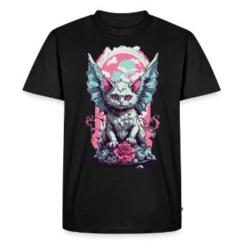 Aile Goth chat Pastel gothique esthétique - T-shirt Premium bio Homme - noir - Devant - Nico (187cm)