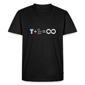 Tiktok plus toilet equals no time - Men's Premium Organic T-Shirt - black - Front - Nico (187cm)