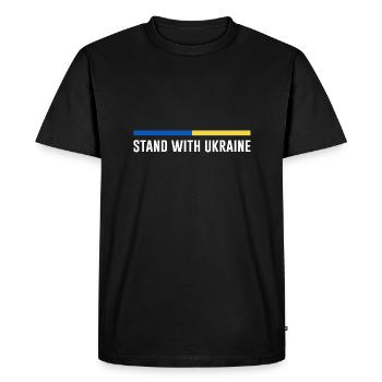 I support Ukraine Stand for Ukraine - Men's Premium Organic T-Shirt - black - Front - Nico (187cm)