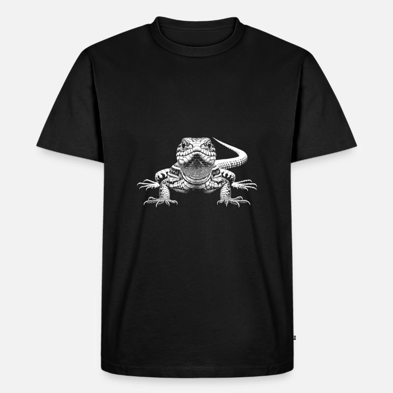 Eidechse - Männer Premium Bio T-Shirt - Schwarz