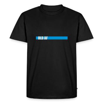 old AF Text Logo - Men's Premium Organic T-Shirt - black - Front - Nico (187cm)