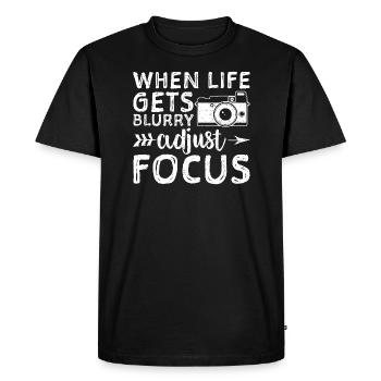 When Life Gets Blurry Adjust Focus - Photography - Men's Premium Organic T-Shirt - black - Front - Nico (187cm)