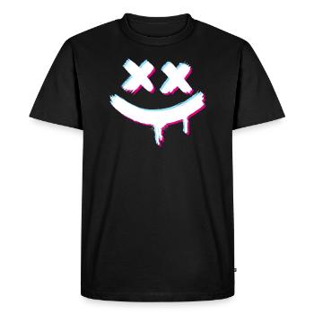 Smiley Smile Glitch Evil - Men's Premium Organic T-Shirt - black - Front - Nico (187cm)