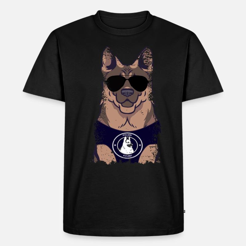Polizeihund Deutscher Schäferhund - Männer Premium Bio T-Shirt - Schwarz