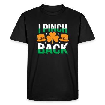 I Pinch back - Men's Premium Organic T-Shirt - black - Front - Nico (187cm)