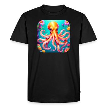 Cool Octopus II - Men's Premium Organic T-Shirt - black - Front - Nico (187cm)