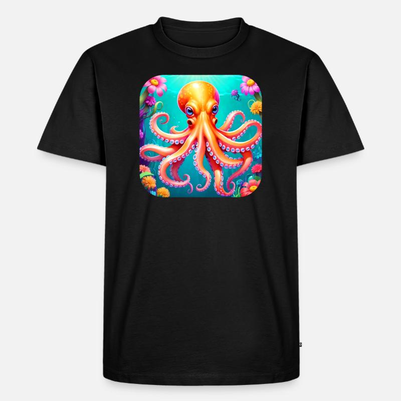 Cooler Oktopus II - Männer Premium Bio T-Shirt - Schwarz