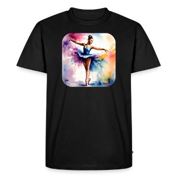 Ballerine étoile aux couleurs vives - T-shirt Premium bio Homme - noir - Devant - Nico (187cm)