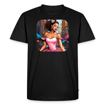 Modern Fairy Tale Princess in Pink - Men's Premium Organic T-Shirt - black - Front - Nico (187cm)