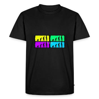 evolution - Men's Premium Organic T-Shirt - black - Front - Nico (187cm)