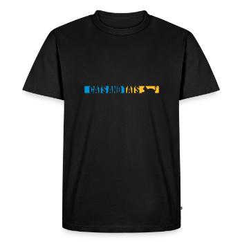 Citation de chats et de tats - T-shirt Premium bio Homme - noir - Devant - Nico (187cm)