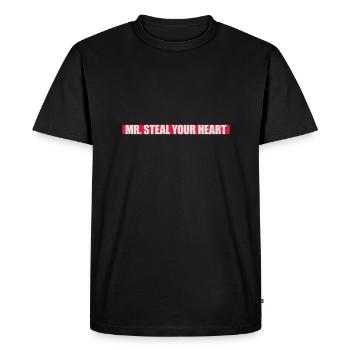 mr steal your heart - Men's Premium Organic T-Shirt - black - Front - Nico (187cm)
