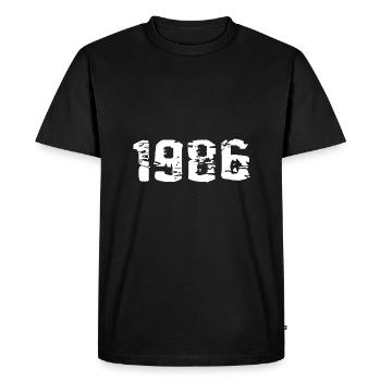 Année de naissance 1986 - T-shirt Premium bio Homme - noir - Devant - Nico (187cm)