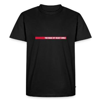 Faire sourire mon cœur - T-shirt Premium bio Homme - noir - Devant - Nico (187cm)