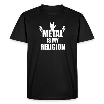 Metal is my religion - Men's Premium Organic T-Shirt - black - Front - Nico (187cm)