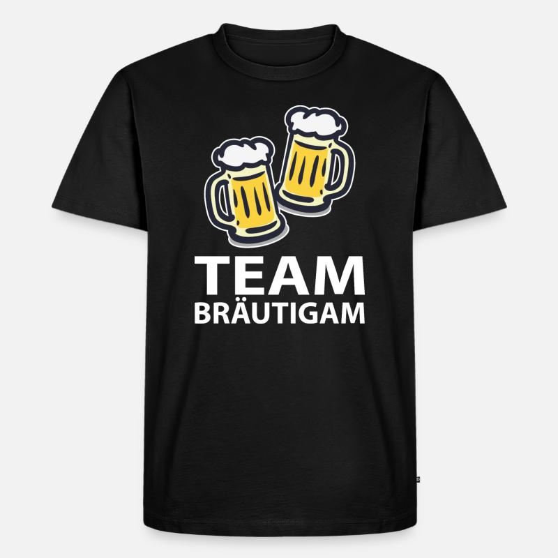 Team Bräutigam - Männer Premium Bio T-Shirt - Schwarz