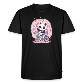 Animal Lovers Bicycle Panda World Bicycle Day - Men's Premium Organic T-Shirt - black - Front - Nico (187cm)