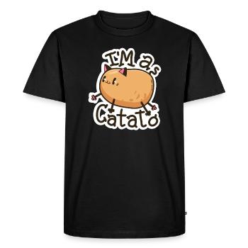 Drôle de chat Pomme de terre Animal Lover Catato - T-shirt Premium bio Homme - noir - Devant - Nico (187cm)