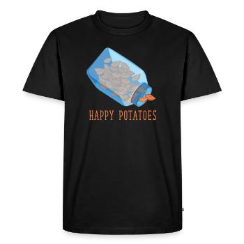 Amoureux de la patate douce Amoureux de la nourriture Heureux - T-shirt Premium bio Homme - noir - Devant - Nico (187cm)
