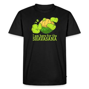 Drôle de tortue Shavasana Yoga Lover - T-shirt Premium bio Homme - noir - Devant - Nico (187cm)
