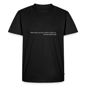 bukowski white - Men's Premium Organic T-Shirt - black - Front - Nico (187cm)
