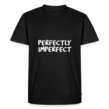 parfaitement imparfait - T-shirt Premium bio Homme - noir - Devant - Nico (187cm)