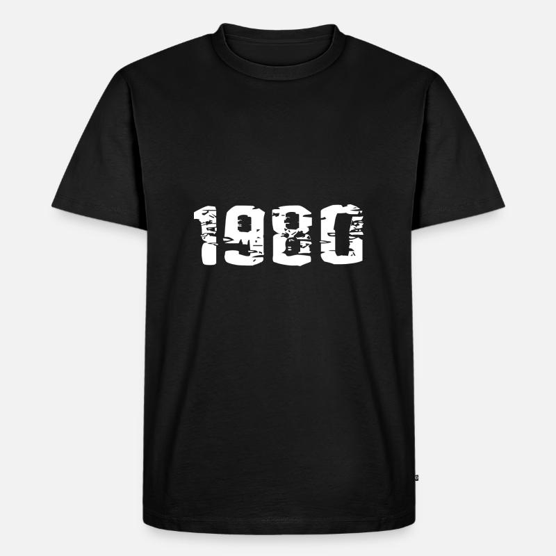 1980 - Männer Premium Bio T-Shirt - Schwarz