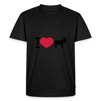j'aime l'amour coeur âne cheval poney petit packelsel l - T-shirt Premium bio Homme - noir - Devant - Nico (187cm)