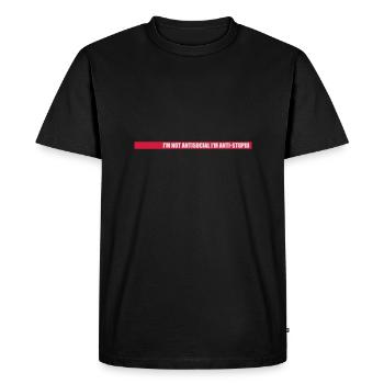 pas antisocial anti-stupide - T-shirt Premium bio Homme - noir - Devant - Nico (187cm)