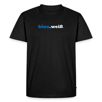 Blue White Soccer Fan - Men's Premium Organic T-Shirt - black - Front - Nico (187cm)