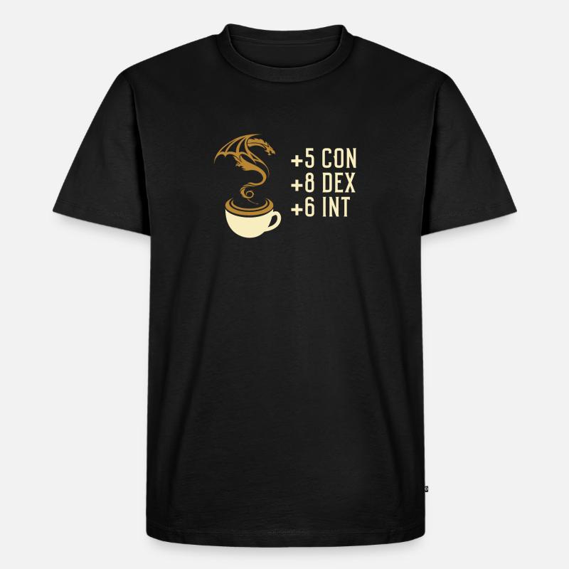 Coffee Stats Tabletop-RPG-Spiele - Männer Premium Bio T-Shirt - Schwarz