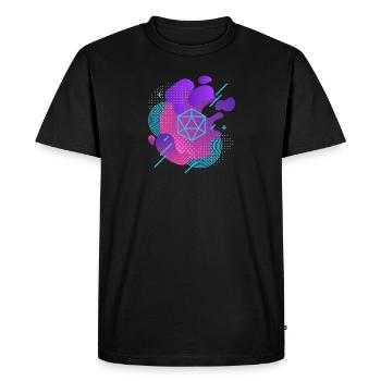 Dés polyédriques futuristes D20 Funky Blue - T-shirt Premium bio Homme - noir - Devant - Nico (187cm)