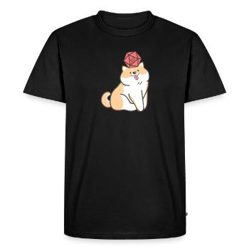 Kawaii Chien avec Polyhedal D20 Dice Doge Lovers - T-shirt Premium bio Homme - noir - Devant - Nico (187cm)