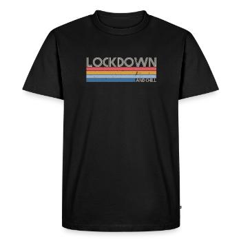 Lockdown And Chill Quarantine Social Distancing 20 - T-shirt Premium bio Homme - noir - Devant - Nico (187cm)
